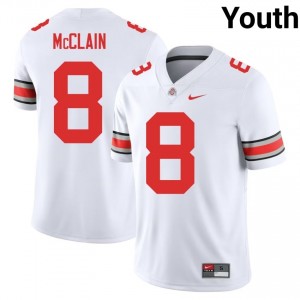 White #8 Jaylen McClain Youth Stitched Jersey | Ohio State Moisture Wicking NCAA Football Edition 60185601