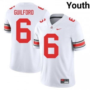White #6 Jerquaden Guilford Youth Stitched Jersey | Ohio State Iconic University Football Edition 43375485