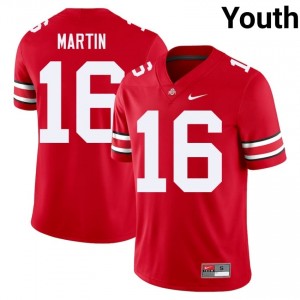 OSU Buckeyes Justyn Martin #16 Scarlet Youth University Jersey | Iconic Stitched Football Uniform 15503818