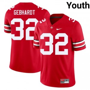OSU Buckeyes Kaden Gebhardt #32 Scarlet Youth Player Jersey | Essential Stitch Football Uniform 86931394