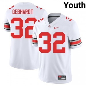 White #32 Kaden Gebhardt Youth Embroidery Jersey | Ohio State Player High School Football Edition 20446134