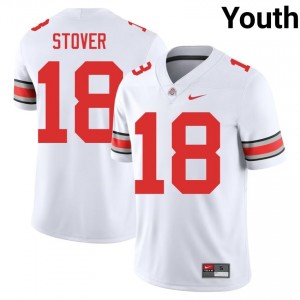 White #18 Kolton Stover Youth Stitch Jersey | Ohio State Durable Player Football Edition 37997244