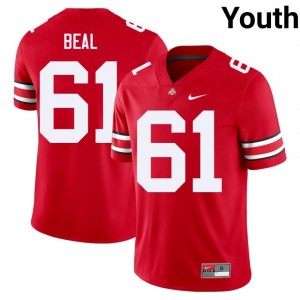 OSU Buckeyes Landon Beal #61 Scarlet Youth University Jersey | Elite Stitched Football Uniform 53477137