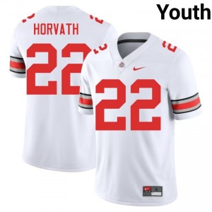 White #22 Les Horvath Youth Stitch Jersey | Ohio State Pro-Grade Player Football Edition 61788269