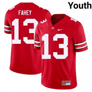 OSU Buckeyes Luke Fahey #13 Scarlet Youth College Jersey | Licensed Embroidery Football Uniform 82298088