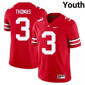 OSU Buckeyes Michael Thomas #3 Scarlet Youth High School Jersey | Fresh Embroidery Football Uniform 53700352