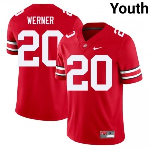 OSU Buckeyes Pete Werner #20 Scarlet Youth University Jersey | Authentic Stitched Football Uniform 48492978