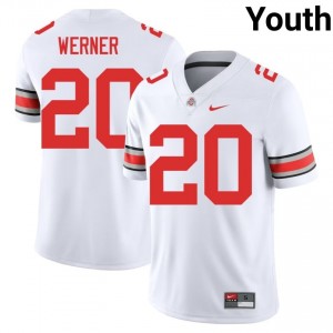 White #20 Pete Werner Youth Embroidery Jersey | Ohio State Limited College Football Edition 47231845