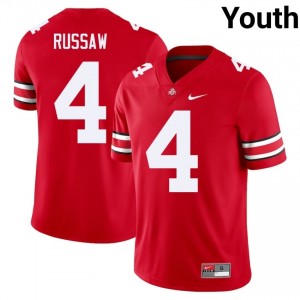 OSU Buckeyes Qua Russaw #4 Scarlet Youth NCAA Jersey | Stitched Football Uniform 20898091