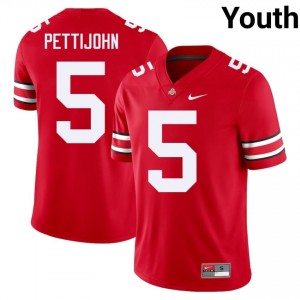 OSU Buckeyes Riley Pettijohn #5 Scarlet Youth High School Jersey | Officially Licensed Embroidery Football Uniform 88009879