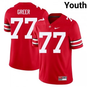 OSU Buckeyes Sam Greer #77 Scarlet Youth NCAA Jersey | Genuine Stitched Football Uniform 33134728