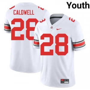 White #28 Simeon Caldwell Youth Stitch Jersey | Ohio State Officially Licensed Player Football Edition 56677097