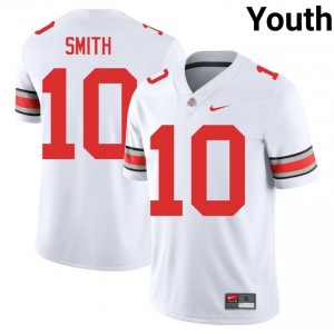 White #10 Troy Smith Youth Stitch Jersey | Ohio State Licensed Player Football Edition 48212066