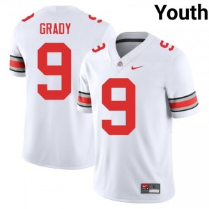 White #9 Zion Grady Youth Embroidery Jersey | Ohio State Premium High School Football Edition 97537039
