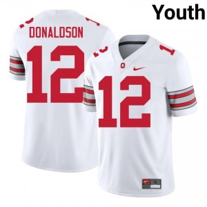 CJ Donaldson #12 White Youth Stitched Jersey | Alumni OSU Buckeyes 2026 NCAA Football Gear 89681851