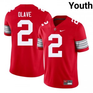 Scarlet #2 Chris Olave Youth Stitched 2026 Jersey | Ohio State Buckeyes Moisture Wicking High School Football Edition 91449606