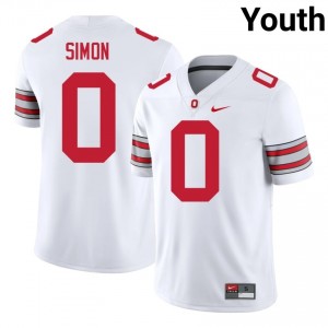 Cody Simon #0 White Youth Embroidery Jersey | Iconic Ohio State Buckeyes 2026 Player Football Gear 28170677