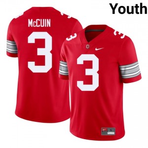 Scarlet #3 Devin McCuin Youth Stitched 2026 Jersey | Ohio State Iconic NCAA Football Edition 28098983