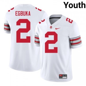 Emeka Egbuka #2 White Youth Stitch Jersey | Elite Thread Ohio State Buckeyes 2026 University Football Gear 16710833