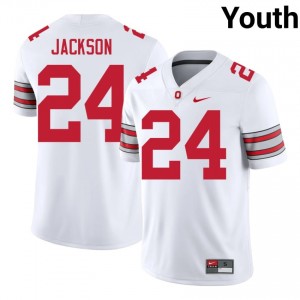Ja'Kobi Jackson #24 White Youth Stitched Jersey | Elite Thread OSU 2026 High School Football Gear 35274199