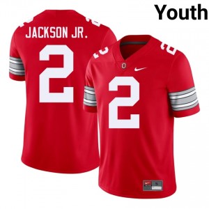 Scarlet #2 Kenyatta Jackson Jr. Youth Embroidery 2026 Jersey | Ohio State Premium Player Football Edition 99974061