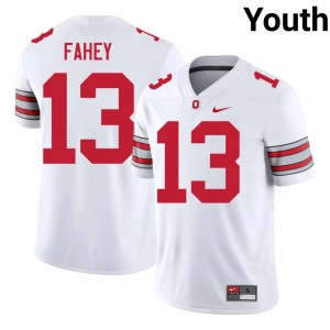 Luke Fahey #13 White Youth Embroidery Jersey | Pro Cut Ohio State 2026 Player Football Gear 34749063