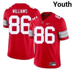 Scarlet #86 Mason Williams Youth Embroidery 2026 Jersey | Ohio State Durable College Football Edition 87930724