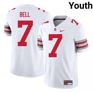 Phillip Bell #7 White Youth Embroidery Jersey | Licensed Ohio State Buckeyes 2026 Player Football Gear 50387430