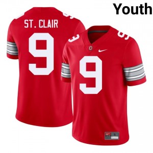 Scarlet #9 Tavien St. Clair Youth Stitch 2026 Jersey | Ohio State Genuine University Football Edition 43071990