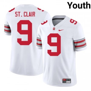 Tavien St. Clair #9 White Youth Embroidery Jersey | Elite OSU 2026 College Football Gear 54235144