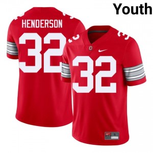 Scarlet #32 TreVeyon Henderson Youth Stitch 2026 Jersey | Ohio State Pro Cut University Football Edition 23908350