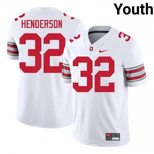 TreVeyon Henderson #32 White Youth Embroidery Jersey | Classic OSU Buckeyes 2026 College Football Gear 50334679
